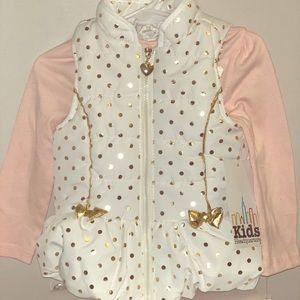 Vest and long sleeve shirt girls set